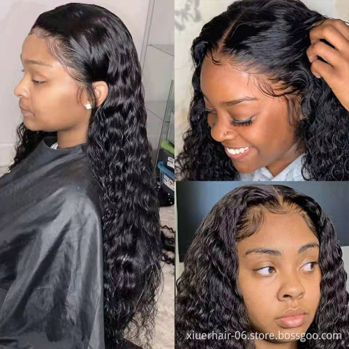 Wholesale Private Label 360 30Inche Real Natural Lake Lace Front Indian Virgin Jerry Curl 13X6 Hd Lace Human Hair Wig
